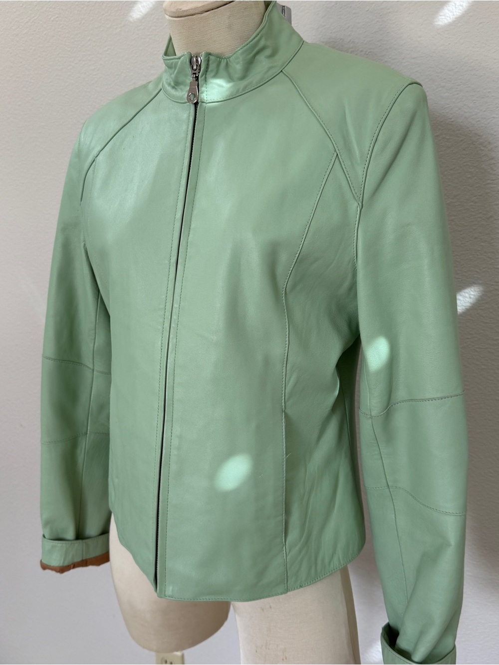 Vintage Wilson’s Leather Mint Green Jacket - Picture 11 of 11